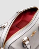Сумка жіноча шкіряна з принтом в стилі Coach Rowan White Satchel In Signature Canvas - изображение 5