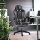 Комп'ютерне крісло GAMER KO24SZ Ч24SZ Чорно-сіре з регулюванням нахилу спинки, з екошкіри - зображення 9