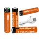 Акумулятори AAA з USB Type-C 1.5V 1100mWh (Упаковка 4 шт + кейс + кабель) Orange (162130-4) - зображення 1