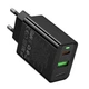 Мережевий зарядний пристрій Hoco CS95A Leader GaN PD30W+QC3.0 (USB-C+USB-A) Black - зображення 1