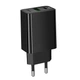 Мережевий зарядний пристрій Hoco CS95A Leader GaN PD30W+QC3.0 (USB-C+USB-A) Black - зображення 4