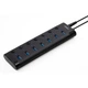 Концентратор Vinga USB3.0 to 7*USB3.0 1m cable with Switch and Power Adapter - зображення 1