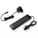 Концентратор Vinga USB3.0 to 7*USB3.0 1m cable with Switch and Power Adapter - зображення 2