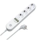 Сетевой фильтр питания ColorWay CW-CHE44W, 4 розетки/4USB White 2M - изображение 1