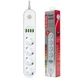 Сетевой фильтр питания ColorWay CW-CHE44W, 4 розетки/4USB White 2M - изображение 2