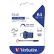 USB флеш накопитель Verbatim 64GB Dual USB Drive USB 3.0/Type-C - изображение 2