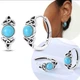 Серьги кольца серебро проба 925 с бирюзой Original хупы 1239 - изображение 2