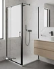 Душова кабіна Sunways 90-100x90x190 см Black Line без піддону прозоре скло 6 мм розпашні двері - зображення 1