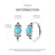 Серьги кольца серебро проба 925 с бирюзой Original хупы 1239 - изображение 5
