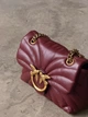 Женская сумка стегна Mini Love Bag Puff Butterfly бордовый через плече ( PREMIUM) - изображение 4