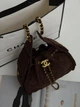 Сумка жіноча 25 Small Handbag Prem шоколадна замша торба - зображення 1