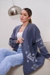 Жіночий в'язаний кардиган з орнаментом синього кольору 36919 One Size - зображення 5