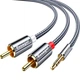 Инсертный кабель ESSAGER Monster 3.5mm Male to 2xRCA Male 2m Grey (EYPZJ-MYA0H) - изображение 1
