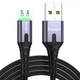 Кабель ESSAGER LED Light USB 2.0 to Micro-USB 2.4A 2m Black (EXCM-XGA0G) - изображение 1