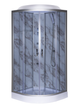 Душовий бокс TKF TKF100/1 Мармур BG 100×100×215 см, кутовий, сатиновий профіль, тоноване скло, низький піддон - изображение 2