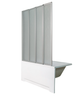 Душова шторка Vivia Tiffani P 110×140 см, гармошка, сатиновий профіль, матове скло - зображення 1