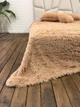 Меховый плед покрывало Травка Cappone 210х230 см Кэмел + 2 подушки - изображение 4
