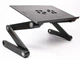 Столик для ноутбука Laptop Table T8 48х26 см, настільна з регулюванням нахилу, алюмінієва, чорна - зображення 3