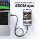 Дата кабель USB-C to USB-C 1.0m PD 100W L509 black Ugreen (35501) - зображення 11