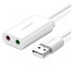Звуковая карта Ugreen US205 ALC4042 USB TRRS 3.5мм кабель 15см (30143) - изображение 2