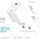 Зарядний пристрій ColorWay GaN Mini 30W PD Port PPS USB-C white + cable Type-C (CW-CHS054PDC-WT) - зображення 2