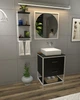 Настенная полка белая в стиле лофт EcoLoft Селена DSP-1418W-5 Черный - изображение 2