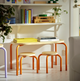 Табурет диячий дерев'яний/помаранчевий Ikea GREJSIMOJS 605.989.73 - зображення 2