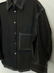 Женская джинсовая рубашка oversize KAPTSOVA MKKS060237 - Oversize 42/52, Чорний - изображение 3