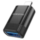 Адаптер-перехідник OTG Borofone BV18 Lightning male to USB-A female (чорний) - изображение 2