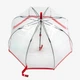 Зонт женский трость Fulton L041 Birdcage-1 — Прозрачный, глубокий купол, система Антиветер, фибергласс, Красный - изображение 4