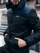 Куртка зимняя мужская Frost теплая на флисе с отстегивающимся капюшоном влагозащитная с карманами чёрно-синяя/XL - изображение 6