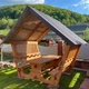 Беседка садовая 2 × 2 м со столом и лавками, деревянная стандарт 0 плюс - изображение 1