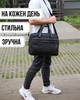 Портфель из натуральной кожи 39х29х10, мужской сумка дипломат для бизнеса, черный - изображение 7