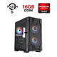 Ігровий ПК FORSAGE (D4-M-BK-2F1P-1F1 Чорний) Башта / AMD Ryzen 5 5500 (6 (12) ядер по 3,6 - 4,2 ГГц) / 16 ГБ DDR4 / 256 ГБ SSD + 1000 ГБ HDD / AMD Radeon RX 570, 4 ГБ GDDR5, 256-біт б/в - зображення 1