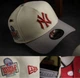 Бейсболка New Era New York Yankees 9FORTY, серо-оливковая с вышивкой, повседневная - изображение 2