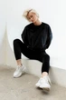 Жіночий велюровий костюм в рубчик Seventeen L-XL Чорний (2000000183053) - зображення 4