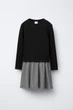 Комбінована сукня в рубчик з картатою спідницею Zara 165/764/ 146см Чорна (0165764070148) - изображение 1