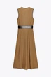Лляна сукня-міді з поясом Zara 8651/379 S Коричнева (08651379745S) - зображення 10