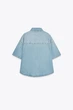 Вкорочена денімова сорочка trf Zara 0250/261 L Блакитна (00250261406L) - изображение 7
