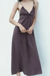 Легка сукня міді з вирізом з рюшами Zara 2180/21 XS Фіолетова (0 2180210611XS) - зображення 3