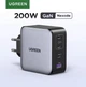 Зарядний пристрій UGREEN Nexode 200W GaN 4 порти 3xUSB-C и USB-A PD - зображення 2