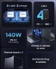 Зарядний пристрій UGREEN Nexode 200W GaN 4 порти 3xUSB-C и USB-A PD - зображення 7