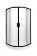 Душова кабіна з низьким піддоном Sunways BlackBlur 90x90х195 см напівкругла чорний профіль скло матове 5 мм (С15388) - зображення 2