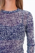 Женский лонгслив в сетку с абстрактным принтом Giulia PIXEL MESH 7001/070 S/M Blue-moonlight, полупрозрачный лонгслив, трендовый лонг - изображение 5