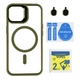 Чохол Premium TPU+PC+Metal Stand Case with MagSafe and Camera Lenses для iPhone 15 Green - изображение 1