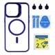 Чохол Premium TPU+PC+Metal Stand Case with MagSafe and Camera Lenses для iPhone 14 Pro Max Dark Blue - изображение 1