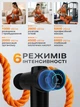 Перкусійний масажний пістолет для тіла спини м'язів 1200 mAh UnA ручний для шиї рук електромасажер ударний для ніг вібраційний антицелюлітний 6 режимів 4 насадки чорний (283.0001) - зображення 3