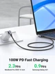 USB-C кабель USB-C Ugreen US335 100 Вт, кут 90 градусів, для iPhone 17/17 Air/17 Pro/17 Pro Max/16, MacBook Pro 2022, iPad Pro 2022, Samsung Galaxy S25/S24/Z Fold, Google Pixel, Switch, 1м Black (70696) - зображення 3