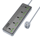 Мережевий подовжувач Borofone BAC4A Lord 12W, 5 розеток, Type-C + USB, 1.5 м - зображення 1