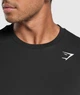Спортивний лонгслів з бавовни Gymshark a1a9ec59 L чорний (100006641) - зображення 4